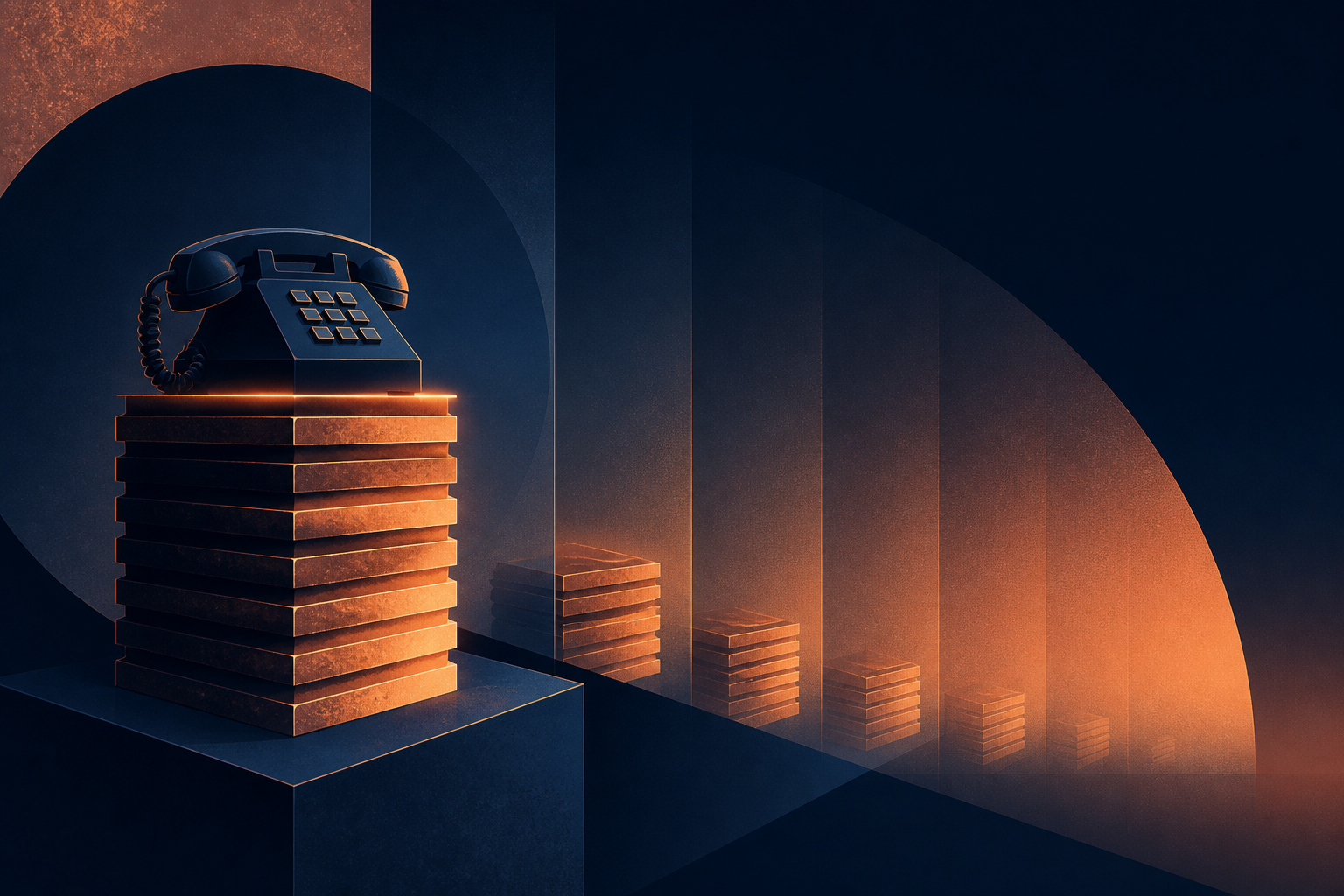 Abstract landline cost stack with line rent fees and specialty circuit tiles